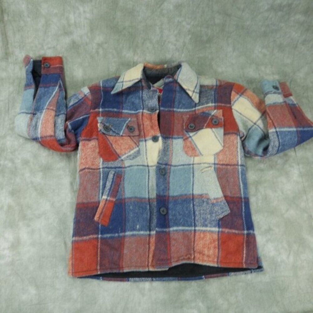 EUC vtg SHINDIGS‎ Plaid WINTER SHIRT JACKET Men's Size M VINTAGE S-8476